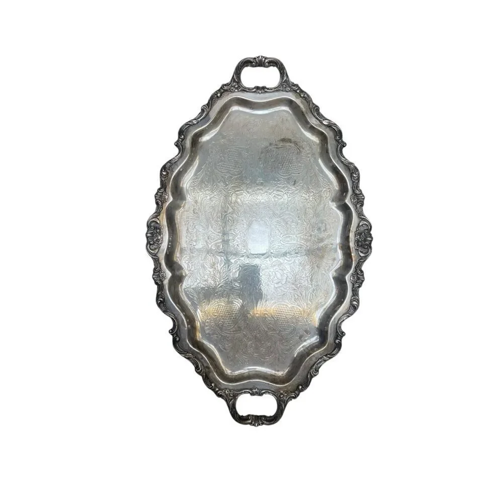 Vintage Wallace Baroque Footed Large Serving Tray 1200F
